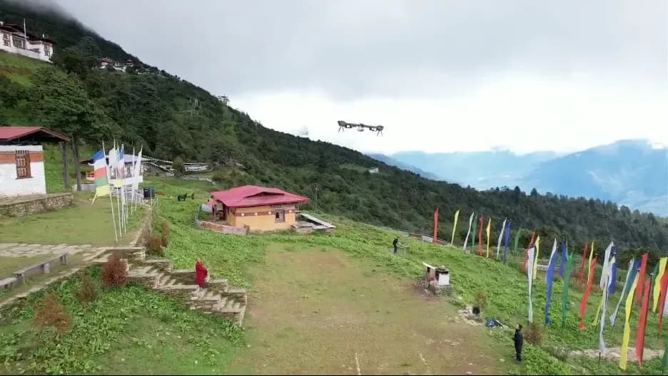A 10kg rice delivery by drone marks a milestone in Bhutan's drone logistic journey.